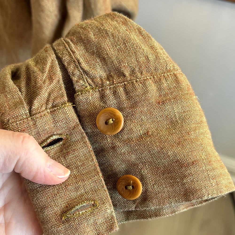 Flax Brown Button Down Shirt Medium - image 4